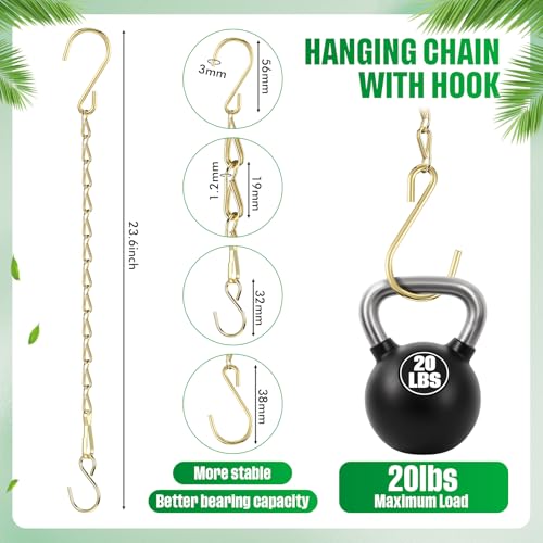 EBOOT 2 Pcs Hanging Chain for Bird Feeders, Planters, Lanterns and Ornaments(23.6 Inch,Gold) - color: Gold, size: 23.6 Inch