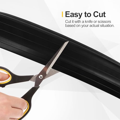 Floor Cable Cover 10Ft Heavy Duty PVC Floor Cable Protector Electric Cord Hider Cable Management Floor Strip Extension Cord Covers Cable Raceway for Wires on Floor Inner Channel 1.36" W 0.43" H -Black - color: Black, size: 10Ft
