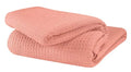 GLAMBURG 100% Cotton Thermal Bed Blanket, Twin Size, Soft Waffle Blanket, All Season, Peach - color: Peach, size: Twin (60"x90")