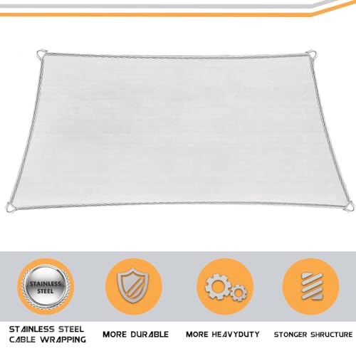 16' x 20' Sun Shade Sail Turquoise Curved Commercial Outdoor Shade Cover with Steel Wire Edges Rectangle Heavy Duty Permeable 185GSM Backyard Shade Cloth for Patio Garden - color: Turquoise, size: 16' X 20' Pro