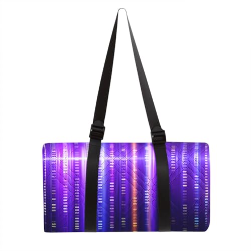Outdoor Picnic Blanket Portable Ultrasonic Waterproof Picnic Purple Lines Printed Camping Beach Mat for Sand and Wet Grass Hiking (Purple Lines S - color: Purple Lines, size: Standard - 59"x78"