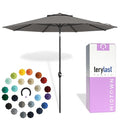 Midtown Umbrellas The Lean Patio Umbrella (Terylast Fabric - Charcoal, 10 Foot) - color: Terylast Fabric - Charcoal, size: 10 Foot
