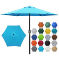 Blissun 7.5 ft Patio Umbrella, Yard Umbrella, Outdoor Market Umbrella with Push Button Tilt Crank (Light Blue) - color: Light Blue
