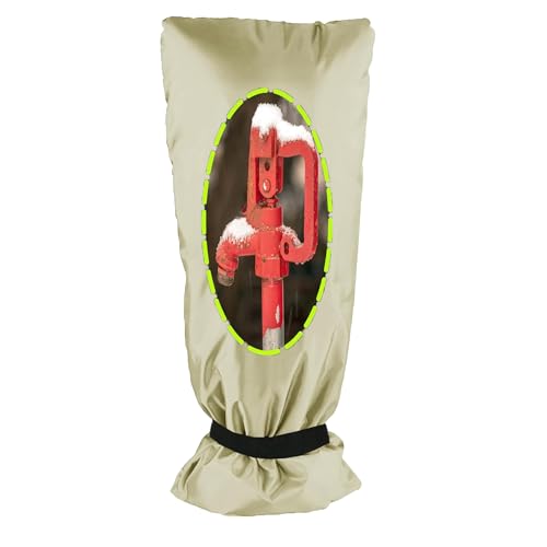 Outdoor Faucet Covers for Winter, 8.2" W x 20" H Outside Yard Hydrant Protector Socks Winter, Insulated Hose Bib Protector Cover, Spigot Pipe Cover Freeze Protection - Beige - color: Beige, size: 8.2" W x 20" H