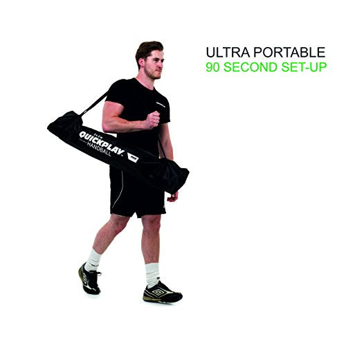 QUICKPLAY Portable Official Handball Goal 3x2m – with Weighted Base & Rubber Feet Based on KICKSTER Technology – Quick Setup for Indoor Training – Includes Carry Bag - style: 3 x 2M