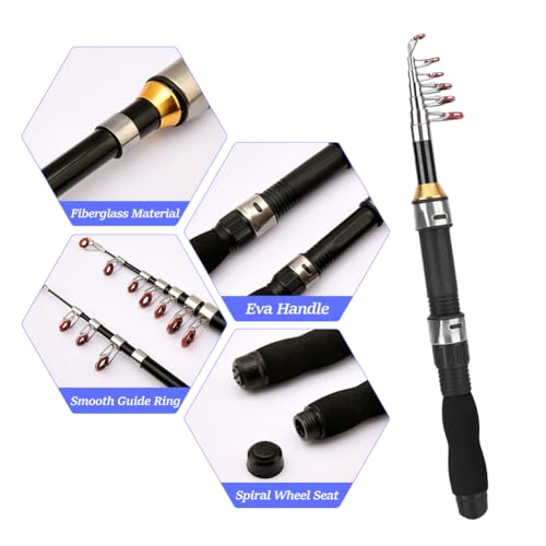 Fishing Rod, Universal Mini Small Sea Pole Portable Short Pole Ice Fishing Rod Mini Pocket Sea Fishing Tools for Ice Fly Fishing Sea Saltwater Kit Gift for Festivals - size: 1.5M