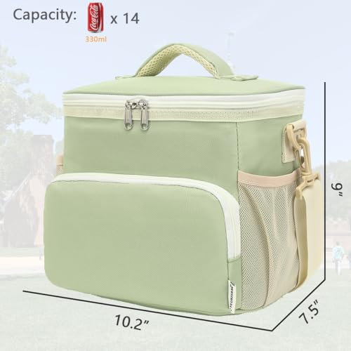 Insulated Lunch Bag for Adult/Women/Men, Reusable Large Lunch Box Cooler Soft Leakproof Tote, Thermal Meal Prep Lunch Pail with Adjustable Shoulder Strap for Picnic/Travel/Office,Grass Green - color: Grass Green