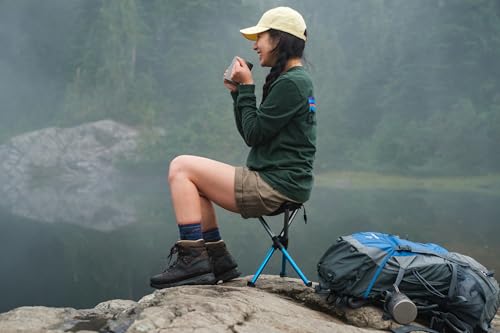 Hillsound BTR Stool for Ultralight Backpacking & Hiking, Lightweight Camping Chairs, Compact Portable Outdoor Seat, Hunting Adventures, Durable Tripod Design, Made in Korea - color: Glacier, size: 17"