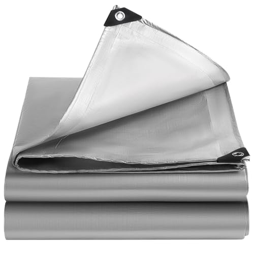 Tarps Heavy Duty Waterproof, 12 Mil Silver Waterproof Tarps for Outdoors with Grommets Reinforced Edges, UV Resistant, Tear&Fade Resistant, Camping Cover Under Tent, 10 * 10 FT - color: Silver-12 Mil, size: 10*10FT