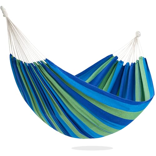 PNAEUT Double Hammocks for Outside, Replacement Outdoor Tree Hammock for Indoor Patio Porch Garden (Blue, Medium) - color: Blue, size: Medium