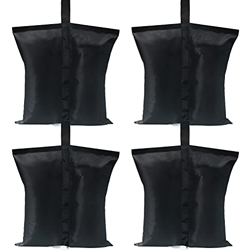 ABCCANOPY Canopy Weights 120 LBS Gazebo Tent Sand Bags,4-Pack Black (Without Sand) - color: Black, size: 120 LBS