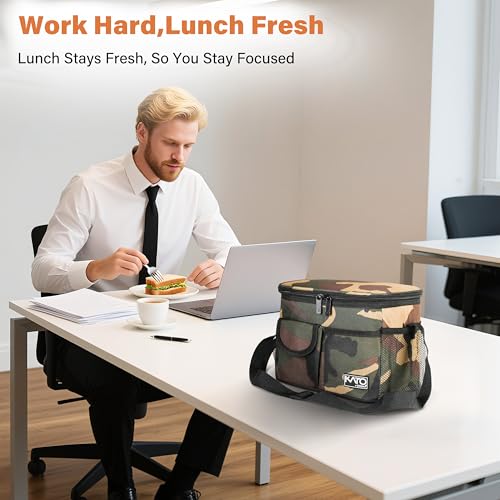 Tirrinia Insulated Lunch Bag for Women Men, Leakproof Lunch Box Containers for Adult, Work, School, Soft Lunchbox for Kids,Boys, Adult Cooler Bag for Picnic Hiking Beach,Camo - color: Camo, size: Medium -8L