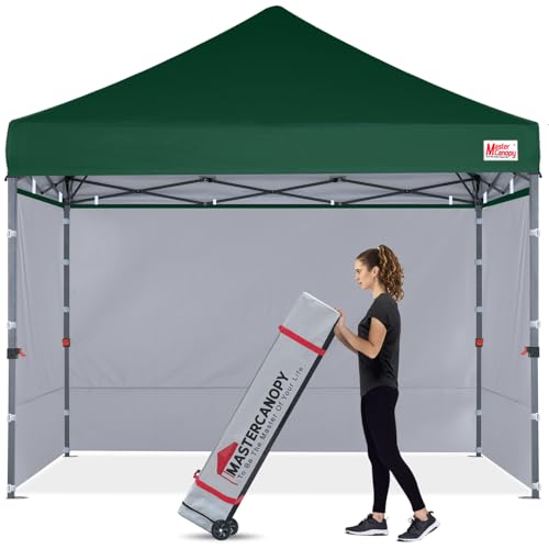 MASTERCANOPY Heavy Duty Pop up Canopy Tent with Sidewalls (10x10,Forest Green) - color: Forest Green, size: 10x10