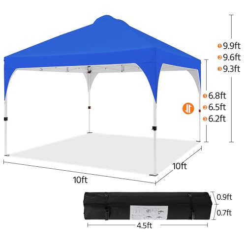 Yaheetech 12x12 Pop Up Canopy Tent with Vent, Easy Set Up Tent, Instant Sun Shelter Canopy with Wheeled Bag, 4 Sandbags, 12 Stakes & 4 Ropes, for Parties, Beach, Outdoor, Blue - color: Blue, size: 12×12