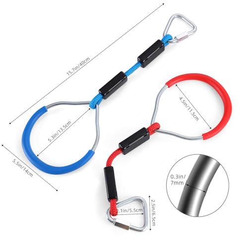 PELLOR Hanging Ninja Rings, Fitness Gymnastic Rings Backyard Playground Training Equipment Play Set for Kids Adult, Ninja Warrior Obstacle Course Accessories - color: 5 Color