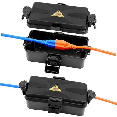 Outdoor Electrical Box Waterproof IP54-rated Outdoor Outlet Box Black Outdoor Extension Cord Cover Box (Inner 6.5 x 3.5 x 2.2inch) Wall-Hangable Waterproof Box for Protect Outlet(2 PCS Black) - color: 2 PCS Black