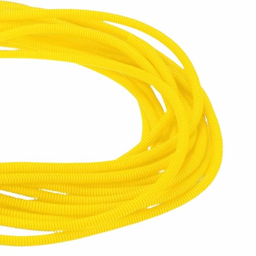 DMiotech 50ft Wire Loom Split Tubing 1/4 Inch(6.4mm) ID, Cord Protectors from Pet Flexible Conduit Cable Management for Office Home Garden, Yellow - color: Yellow, size: 1/4"-50ft