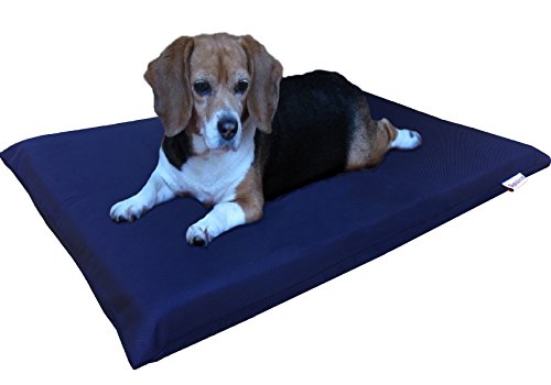 Dogbed4less Gel Memory Foam Dog Bed for Small to Medium Large Pet with Waterproof Internal Cover, 1680 Nylon Blue 34X27X3 Inches - color: 1680 Ballistic Blue, size: 1 Pack Medium 34"X27"X3"