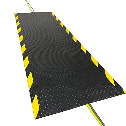 Portifera Morland Protect Rubber - 47¼in x 15⅝in - Nitrile Rubber Cord Cover Mat - Outdoor and Indoor use - Overfloor Protector for Cables Cords or Wires - Protect from Trips and Falls Repositionable - color: Rubber Top Black Diamond