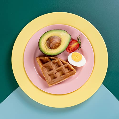 POSATE Plastic Plates Disposable 60 PCS, Heavy Duty 30 Dinner Plates 10.25" and 30 Dessert Plates 7.5" for Party, Pink - color: Pink