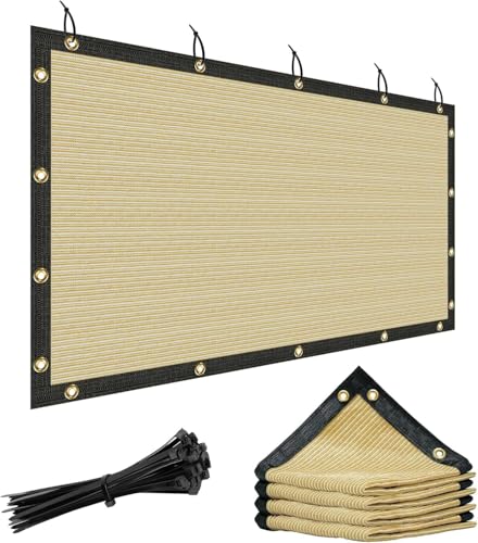 ShadeMart 2' x 2' Beige 90% Shade Cloth, Custom Size Shade Tarp for Dog Kennel Cover, Fence Privacy Screen, Greenhouse, Chicken Coop & Pet Playpen, Upgrade Grommets, Durable Mesh Fabric Tarp. - color: Beige, size: 2' x 2' Custom Size