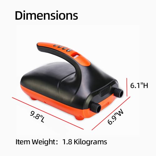 20PSI High Pressure SUP Electric Air Pump,Dual Stage Inflation Paddle Board Pump for Inflatable Stand Up Paddle Boards, Boats,Kayak,12V DC Car Connector