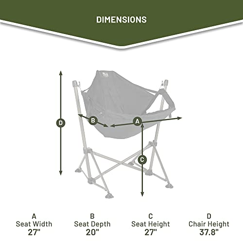 Timber Ridge Portable Hammock Camping Chair, Padded Folding Swing Hammock Chair with Stand, Heavy Duty Hammock Camp Chair with Carry Bag for Outdoor Beach Patio, Supports 300lbs, Black - color: Black