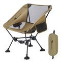 MOON LENCE Portable Camping Chair，Lightweight Backpacking Hiking Chairs,Compact,Foldable,with Anti-Sinking Large Feet for Beach,330 lbs Capacity (Khaki, Standard) - color: Khaki-with Feet