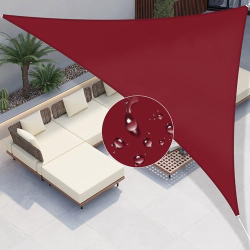 Windscreen4less 5'x7'x8.6' Waterproof Sun Shade Sail Right Triangle Shade Canopy Cover UV Block for Backyard Patio Deck Balcony Pergola Garden (Red) - color: Red, size: 5' x 7' x 8.6'