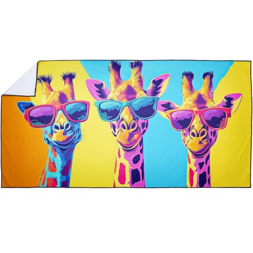 Cool Giraffe Beach Towel Oversized 36" x 72", Thin Lightweight Sand Free Quick Dry Microfiber Towel for Swimming Pool Cruise Camping Travel - color: Color_40