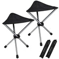 REDCAMP 2 Pack Ultralight Camping stools with Retractable Legs, Portable 3 Legged Tripod Camping Stools for Adults Fishing Backpacking Hunting, Black - color: Black, style: 2 pack Ultralight