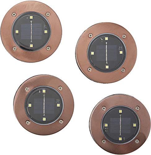 Bell+Howell Disk Lights Solar Weatherproof LED Outdoor, As Seen on TV, 4 Count (Pack of 6) - size: 4 Count (Pack of 6)