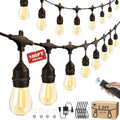 100FT Outdoor String Lights with 64+4 Bulbs (1.5FT Bulbs Spacing), Remote & Dimmer, Commercial Patio String Lights with 3 Mode Light & Timing, IP65 Waterproof, 100PC Mounting Ties for Outside - size: 100ft With Remote (1.5ft Bulbs Spacing)