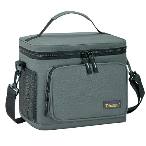 BALEINE Insulated Lunch Bag for Men Women, 22 Can Leakproof Cooler Bag with Adjustable Shoulder Strap for Work Picnic, Lunch Box for Women Men (Large, Grey) - color: Gray, size: Large