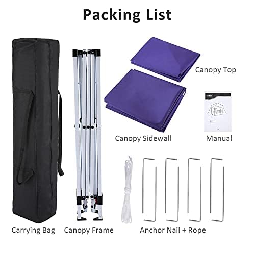 COBIZI 10x20 Pop up Gazebo, One-Push Setup Canopy Tent with Mosquito Netting & Vented Roof Design, Upgrade Metal Easy up Canopy Carpa Outdoor Gazebos for Backyard Camping Deck Party(Blue) - color: Blue, size: 10x20 FT Upgraded