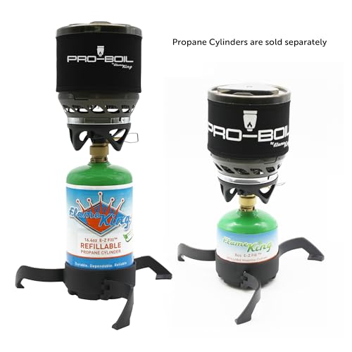 Flame King Pro-Boil All-in-One Camping and Backpacking Stove Cooking System, Boils Water in 90 Seconds, Gas Powered