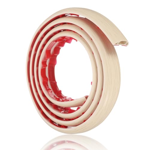 HARFINGTON 6ft Cord Cover Floor W0.6 x H0.33 Inner Channel PVC Hide Extension Cable Floor Wire Hider Wire Covers Protector for Prevent Cable Trips Cables Management, Wood Beige - color: Wood Beige, size: 6ft