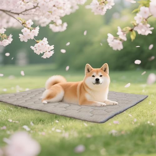 Dog Cooling Mat, Breathable Cooling Mat for Dog Pet Blanket, Washable Cooling Pad for Dogs & Cats, Summer Relief Greige Neutral Decor Mat for Crate, Floor and Car, Taupe, Size B (48"L x 28"W) - color: Taupe, size: Size B (48.0"L x 28.0"W x 0.9"Th)
