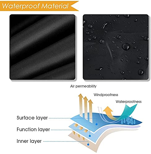 Curved Sofa Cover Outdoor Couch Sectional Protector Waterproof Half Moon Sofa Set Cover with Windproof Elastic Cord for Garden Lawn Indoor Black (120x38.9x35.8in/305x99x91cm) - size: 120x38.9x35.8in/305x99x91cm