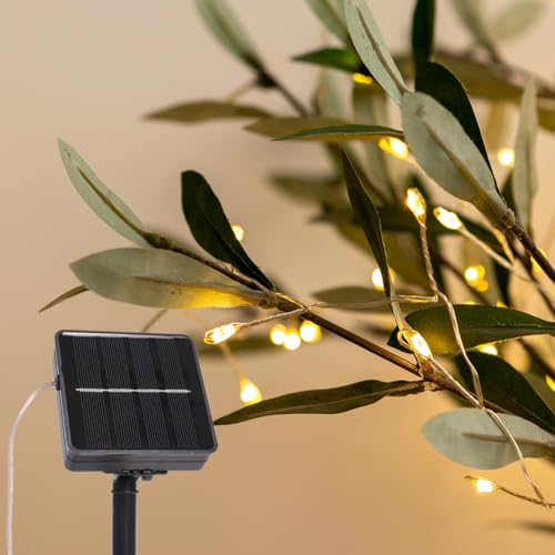 20FT 200LED Solar String Lights, Outdoor Waterproof 8 Modes, Silver Copper Wire Firecracker Fairy Lights | Solar-Powered Decor for Patio, Balcony, Wedding, Christmas (Warm White) - color: Warm White, size: Silver Wire