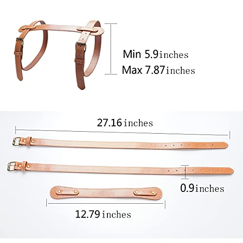 PU Leather Handle Outdoor Picnic Blanket Carry Strap Camping Travel Rug Carrier Blanket Motorcycle Tour Yoga Mat Luggage Belt (Light Brown) - color: Light Brown