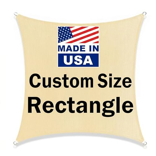Shade&Beyond Shade Sail 14'X14' Rectangle Light Grey Breathable UV Block Outdoor Canopy for Backyard Patio Pergola Garden Deck(We Make Custom Size)