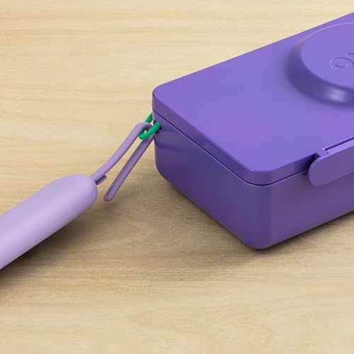 Omie OmieBox Travel Utensil Set | Fork and Spoon with Case for Easy Travel | Stainless Steel Fork and Spoon (Purple) - color: Purple, size: Age: 9+ Years