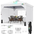COBIZI 10x10 Pop Up Canopy with 3 Removable Sidewalls, Easy Pop Up Comercial Instant Canopy with One Push Center Lock, Waterproof Canopy with Sidewalls for Event, Rope & Stakes & Sandbags, White - color: White, size: 10x10ft (old model)