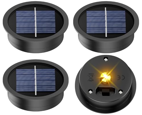 4 Pack Solar Light Replacement Top, 2.76 Inch Waterproof Solar Lantern Light Parts for Outdoor Garden, Pathway, Yard Lights & Decor (Fits Lanterns with 2.36 to 2.76 Inch Openings) - size: 2.76inch-4p