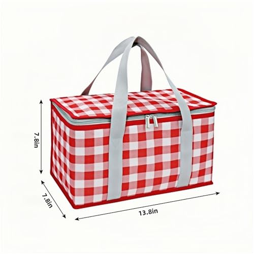 2pcs Insulated Picnic Bag Reusable Cooler Bags with Zipper Top, Foldable Picnic Basket for Food Storage，Portable Picnic Basket for Outdoor Camping, Party, Beach Trip (A) - color: A