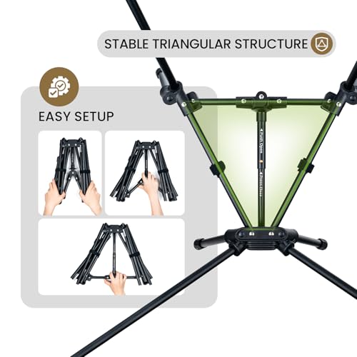 ONETIGRIS Tigerblade High Back Camping Chair with Pillow Design, Comfortable Widened Seat Folding Chair - color: Ranger Green