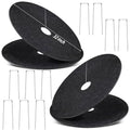 4 Pack Non-Woven Tree Mulch Ring, 32 Inch Degradabl Tree Protection Mat, Weed Barrier Round Mats with 10 Staples Stakes for Weed Growth RootProtection Resistant and Reusable - color: Black 32IN