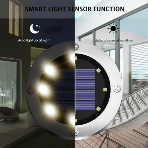 OULONGER Solar Ground Lights 16Pack, Garden Solar Outdoor Waterproof Pathway Bright In-Ground Lights Outdoor Lighting Decor for Lawn, Patio, Yard, Driveway,Walkway Warm Light - color: Warm light, size: 16pack