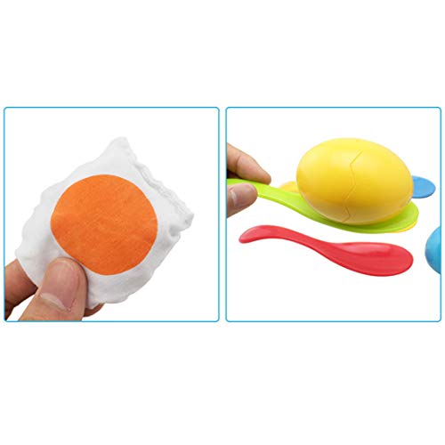 BOHS Egg and Spoon Race Game Set with Yolk - Outdoor Lawn Relay Game for Kids - Field Day Party Favors Toy
